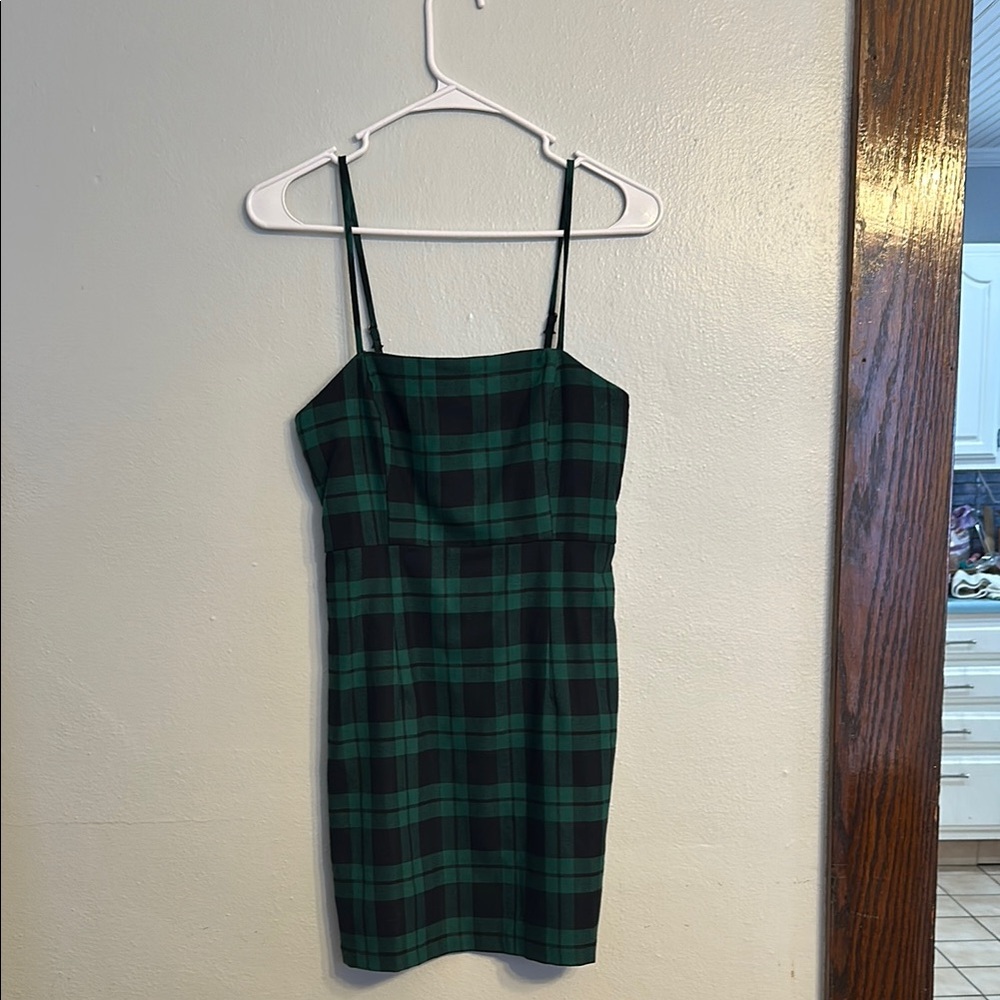 Forever 21 Plaid Minidress - Black & Green - Size Small